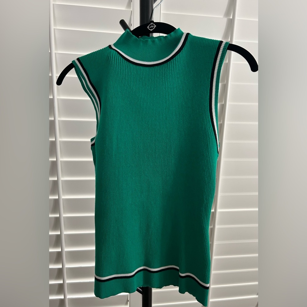 Green Sleeveless Ribbed Top